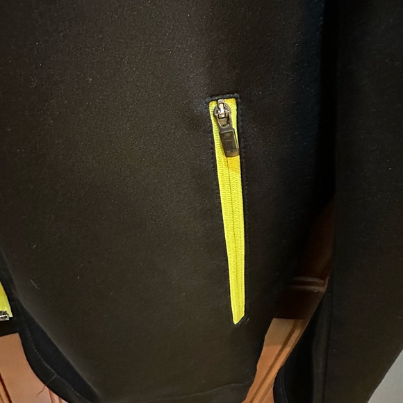 K Swiss Zip Up with Neon Green Piping Track Black Jacket Size L - Picture 4 of 10